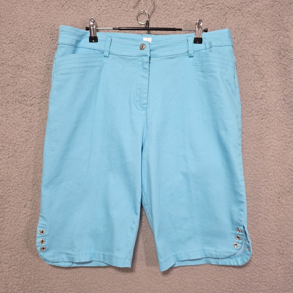 LuLu‎ B Blue Bermuda Shorts Womens Size 16 Pockets Stretch Summer Comfort